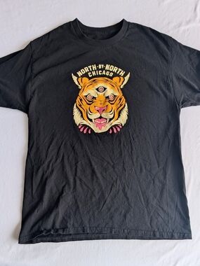 North-By-North Chicago Three-Eyed Tiger Graphic Tee - Black Lg